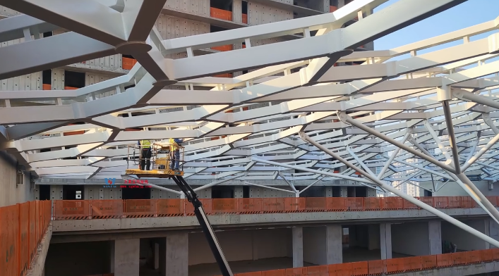 鋼膜結構天幕最新施工進度